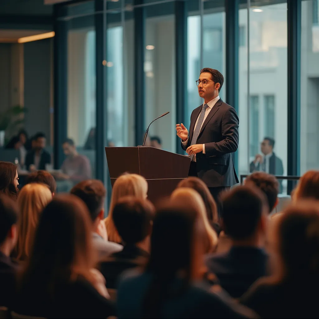 Consultor de FinanzasAR presentando en un seminario sobre inversiones en Argentina.