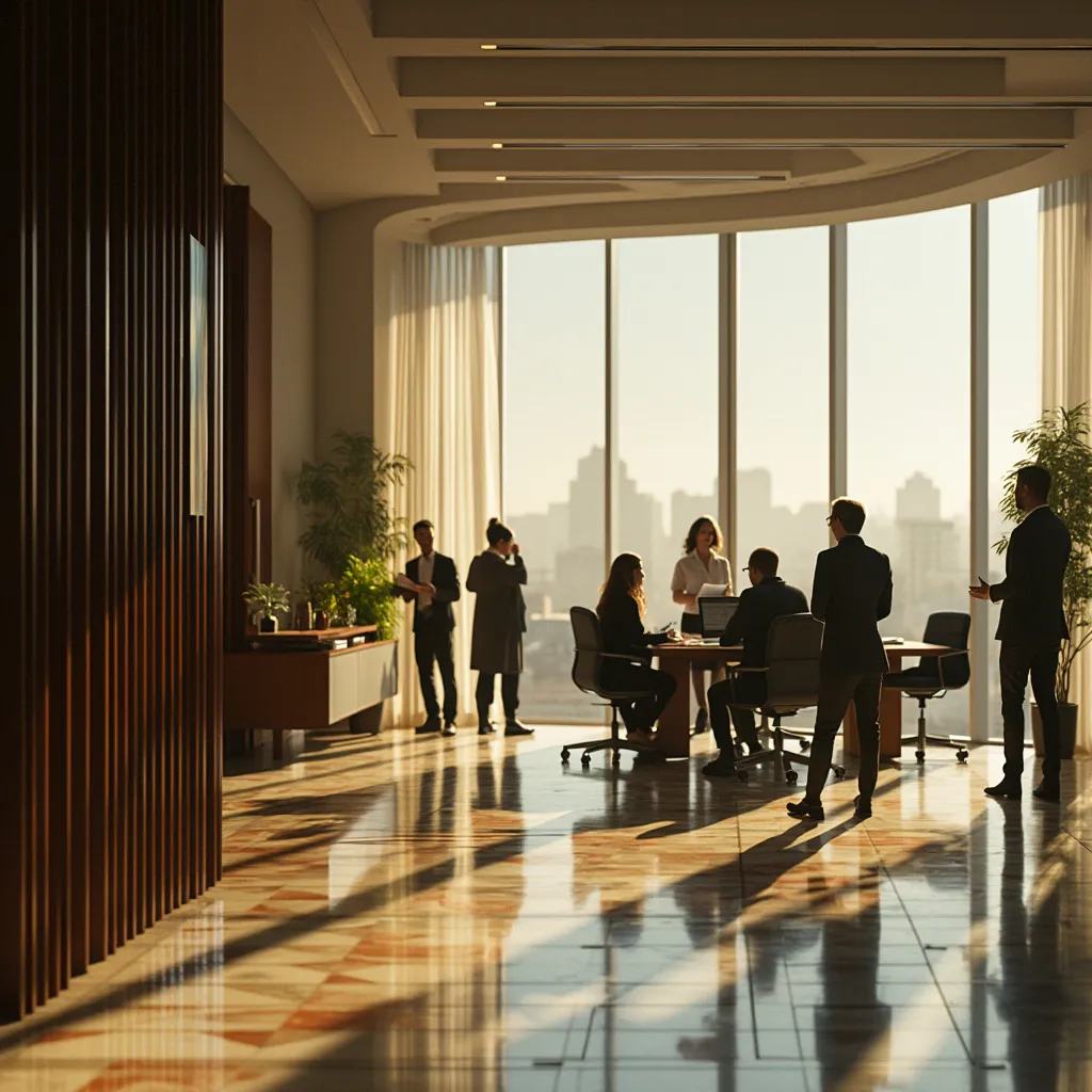 Oficina moderna de FinanzasAR en Buenos Aires, simbolizando profesionalismo y consultoría financiera.